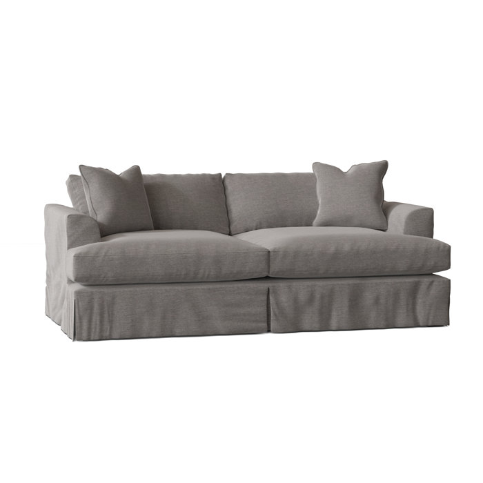 Wayfair Custom Upholstery Lucia 93" Recessed Arm Slipcovered Sofa with Reversible Cushions