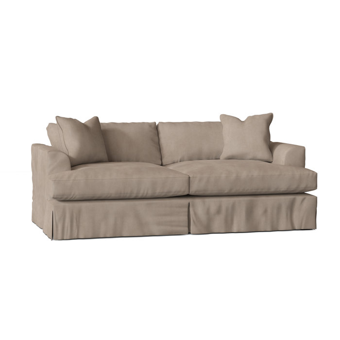 Wayfair Custom Upholstery Lucia 93" Recessed Arm Slipcovered Sofa with Reversible Cushions