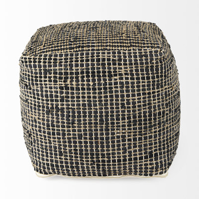 Wilfred 0H Leather And Jute Pouf by Joss and Main