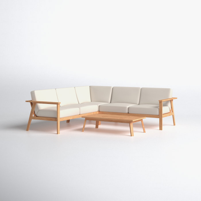 Joss and Main Copeland 4 Piece Sectional Seating Group with Cushions