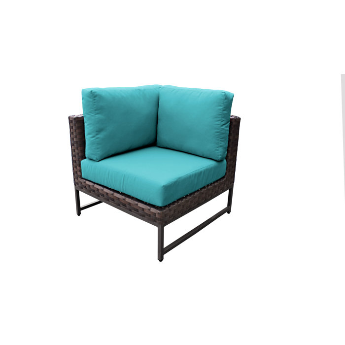 Joss and Main 124" Wide Wicker Patio Sectional with Cushions