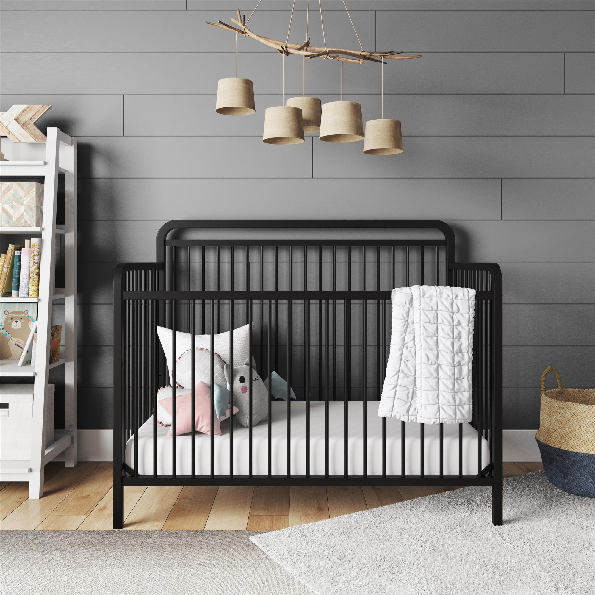 black iron crib