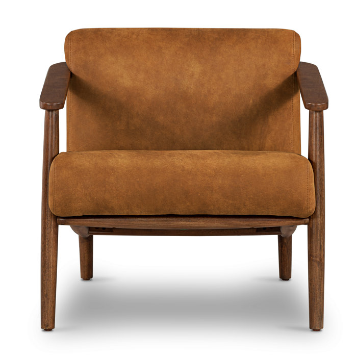 Joss and Main Estes 29.75" Wide Full Grain Leather Lounge Chair