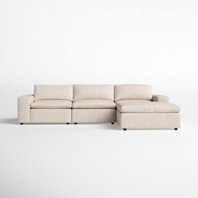 Trask 133" Wide Reversible Sofa & Chaise with Ottoman by Joss and Main