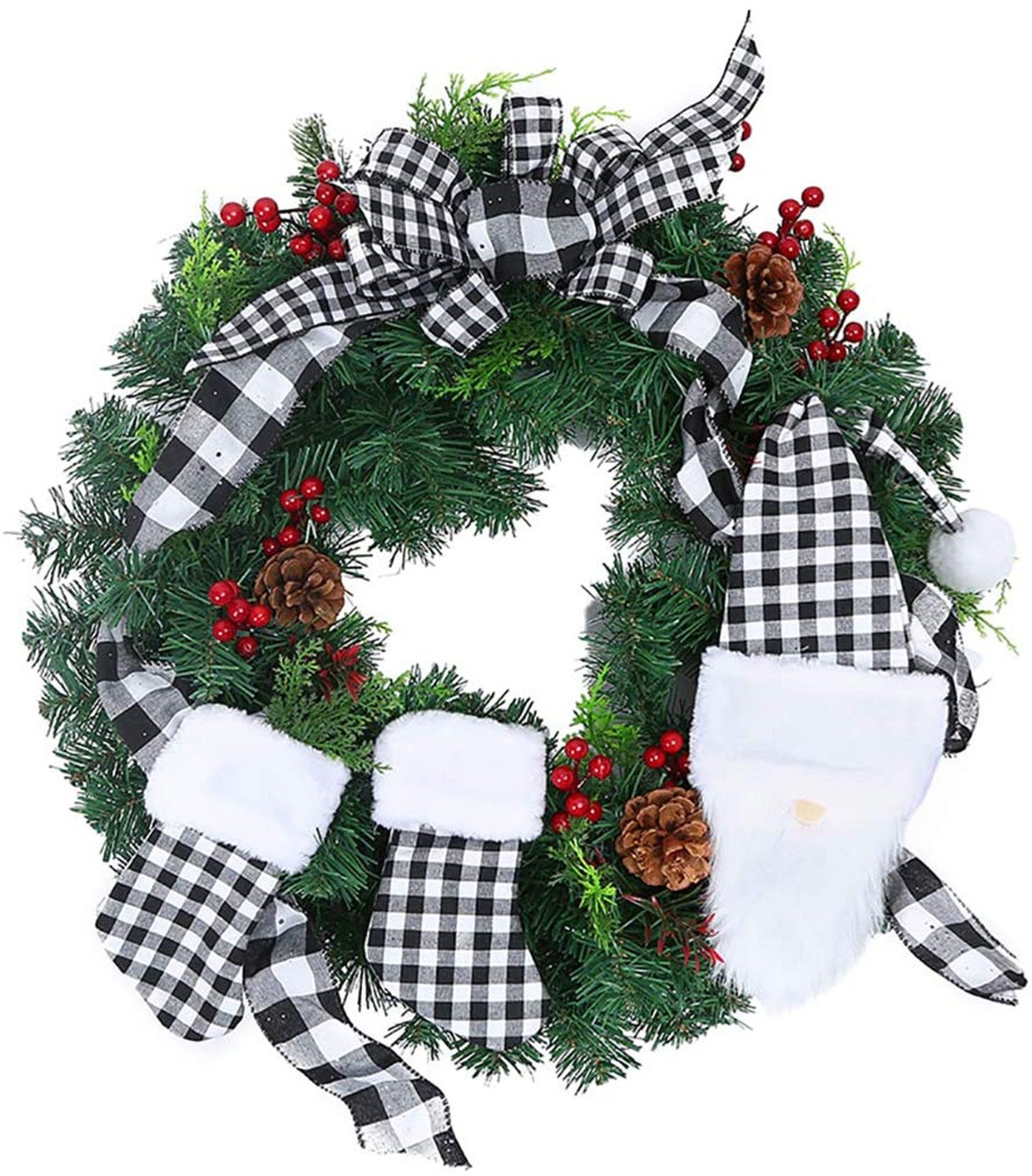 10 Inches Christmas Wreath Red Truck Berry Artificial Pine Wreath Winter Garland for Front Door Shop Fireplaces Walls Windows New Year Decor