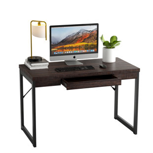 COTUBLR Computer Desk 55 Inch Home Office Study Writing Desk Modern Simple Style Laptop Table with Storage Bag，Black