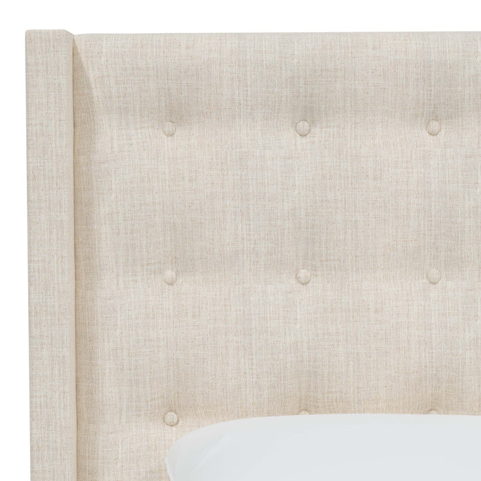 Joss and Main Harcourt Upholstered Solid Wood Wingback Headboard