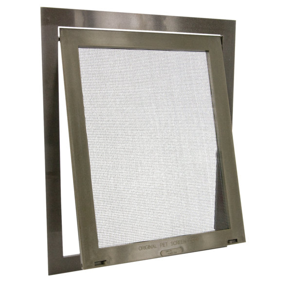 sliding screen door with pet door