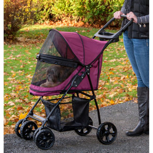 purple pet stroller