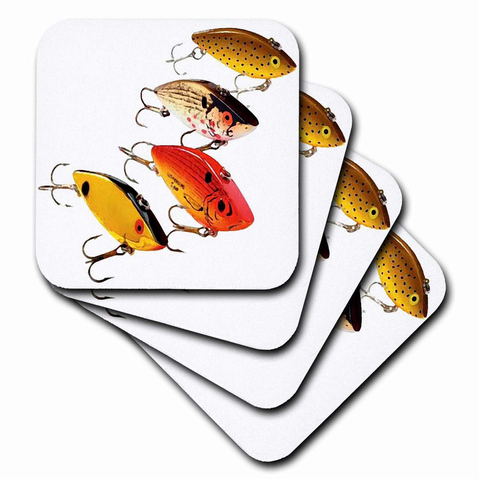 3dRose CST_3217_3 Colorful Fish Ceramic Tile Coasters Set of 4 