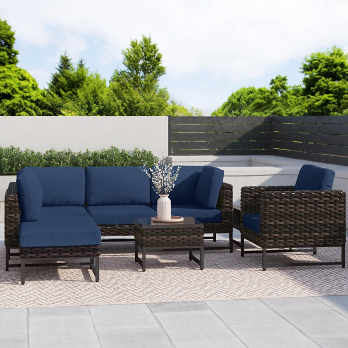 Joss and Main 8 Piece Sectional Seating Group with Cushions