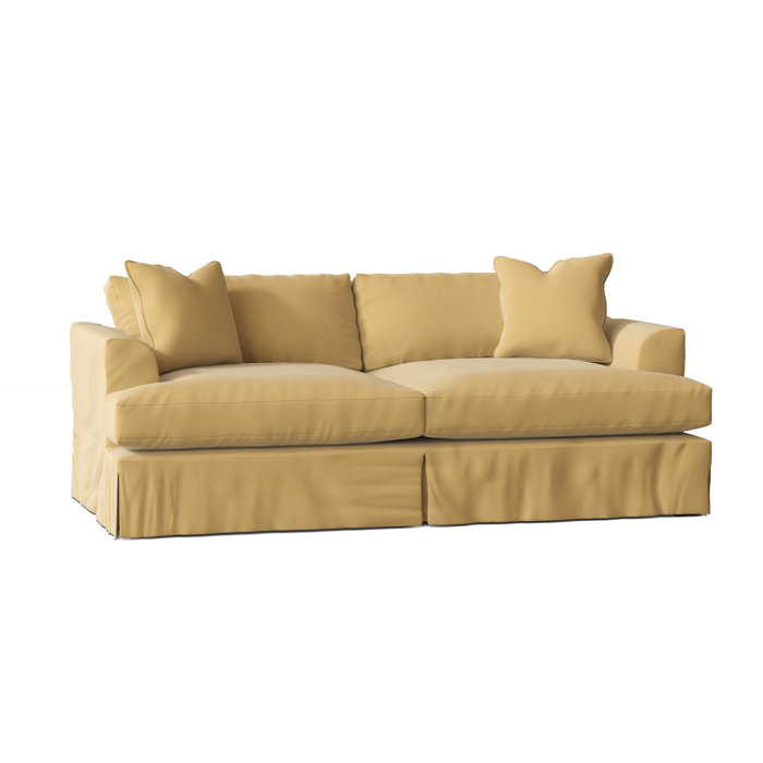 Wayfair Custom Upholstery Lucia 93" Recessed Arm Slipcovered Sofa with Reversible Cushions