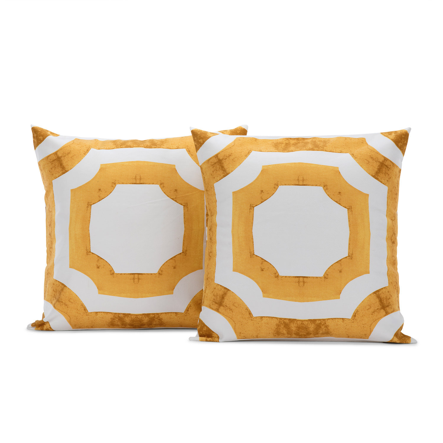 Positively Home Hexagon Twists Geometric Throw Pillow 18 x 18 Yellow 