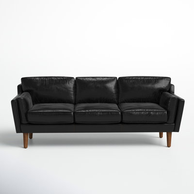 Winnetka 8" Genuine Leather Square Arm Sofa by Joss and Main