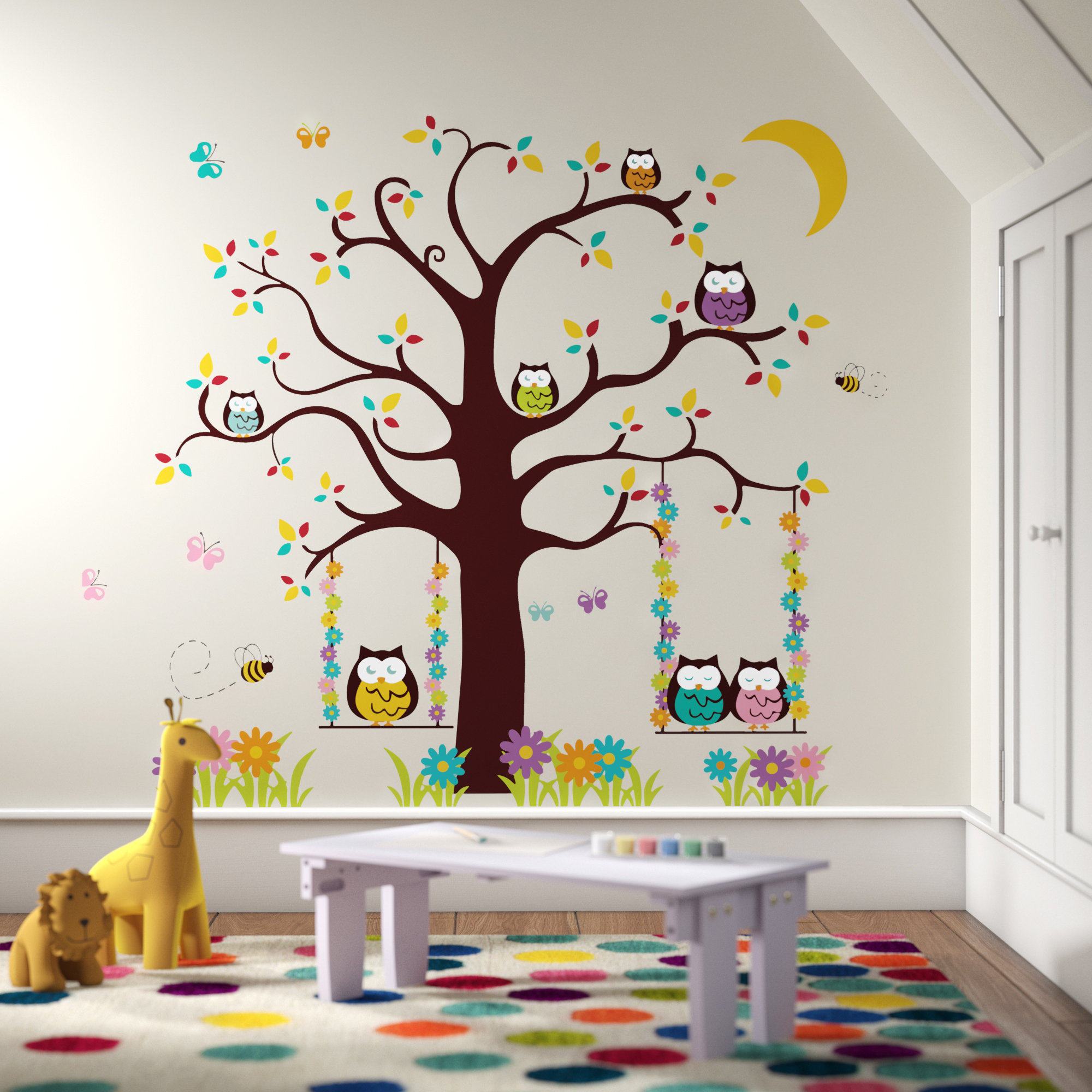 Kids Wall Decals Wall Sticker Tree Wall Decal Curly Flower Tree with Butterflies Kids Wall Decals Wall Sticker Tree Wall Decal Curly Flower Tree with Butterflies