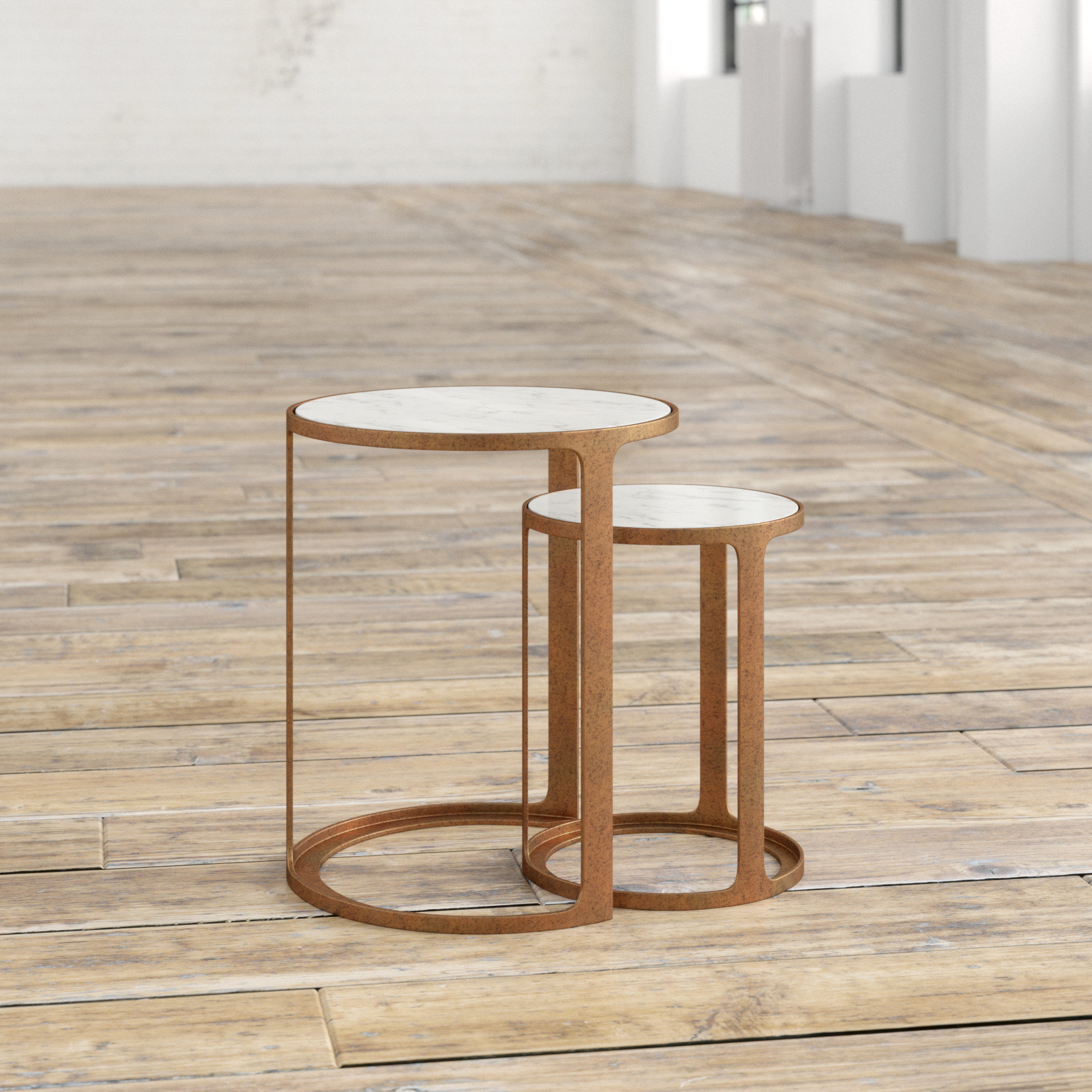 Everly Quinn Herta 19'' Tall Frame Nesting Tables Wayfair