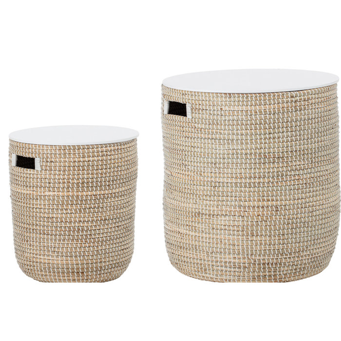 Joss and Main Kenneth Round Seagrass 2 Piece Tables