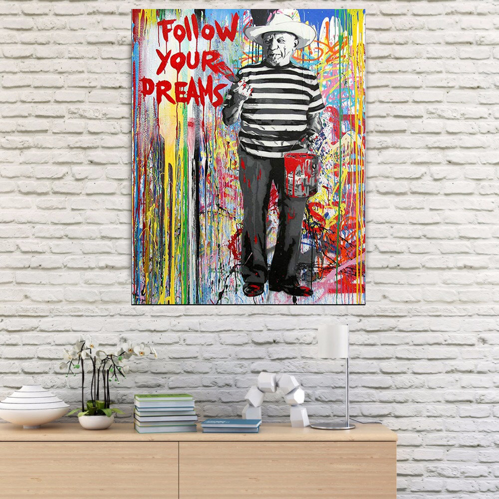 Trinx Banksy Graffiti Art Wrapped Canvas Print Wayfair