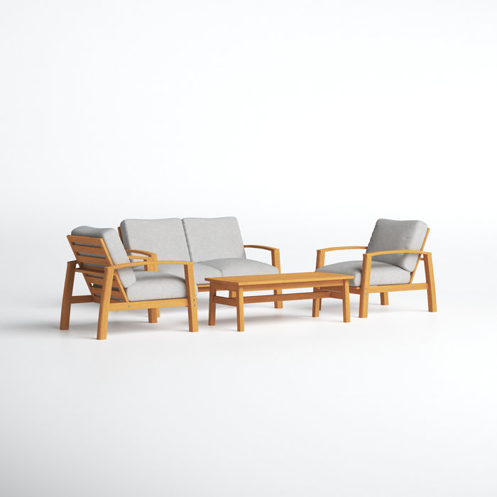 Joss and Main Sean 4 Piece Sofa Seating Group with Cushions