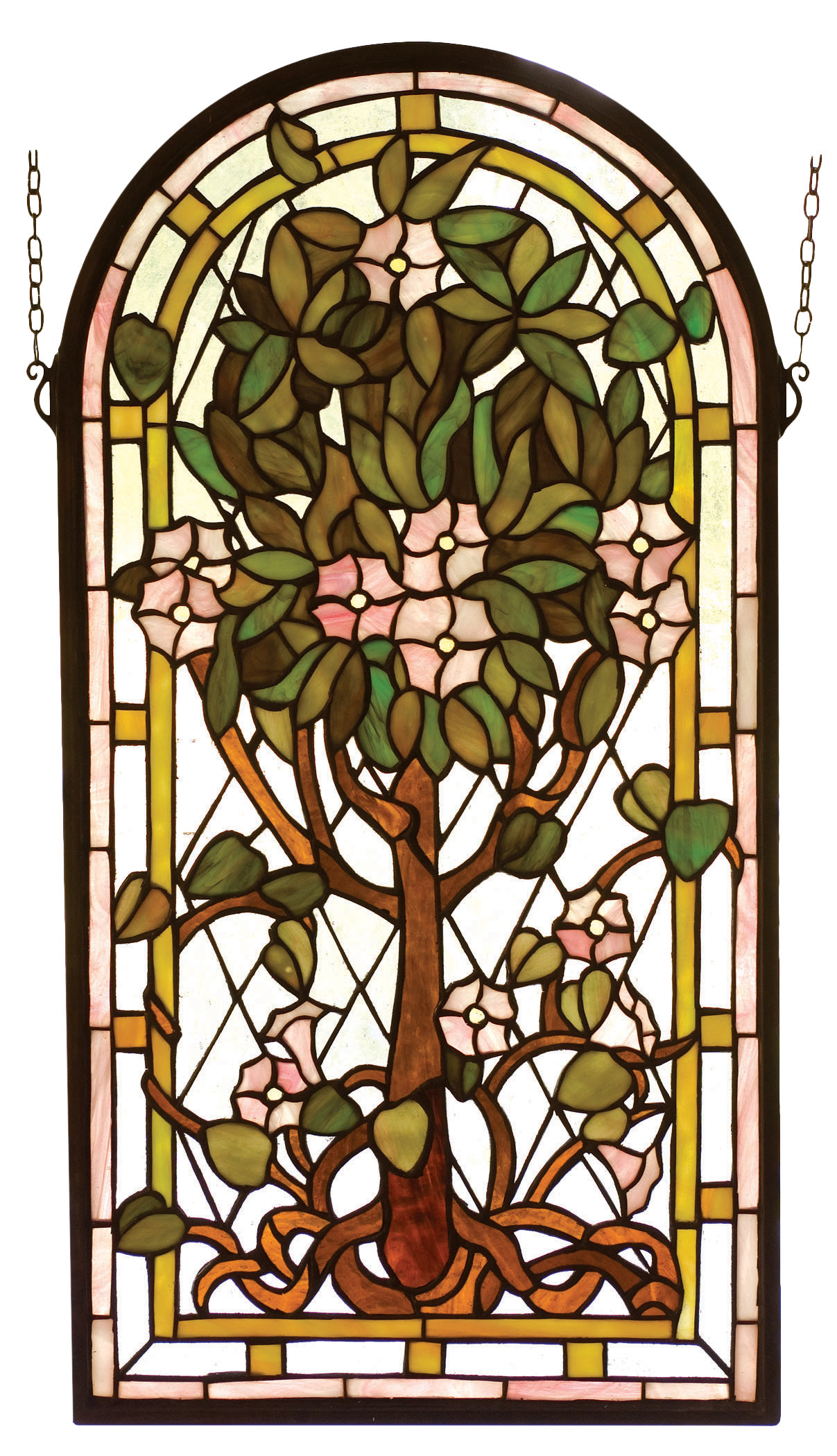 Astoria Grand Weissman Arched Tree Of Life Stained Glass Window Wayfair