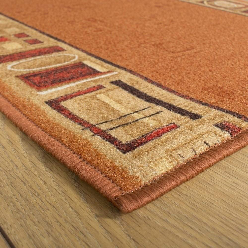 Barberton Looped/Hooked Terracotta Hallway Runner Rug