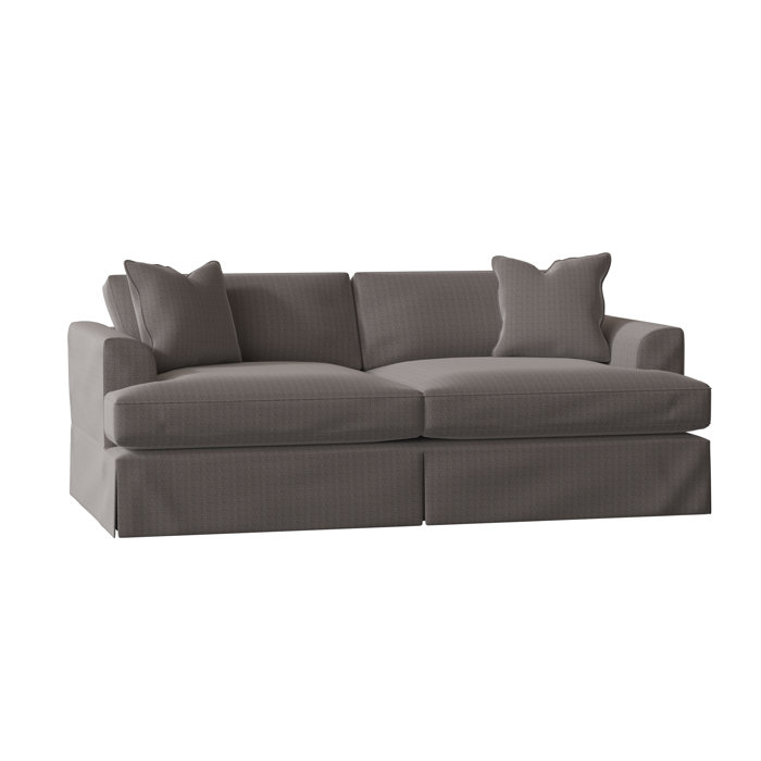 Wayfair Custom Upholstery Lucia 93" Recessed Arm Slipcovered Sofa with Reversible Cushions