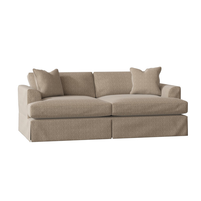 Wayfair Custom Upholstery Lucia 93" Recessed Arm Slipcovered Sofa with Reversible Cushions