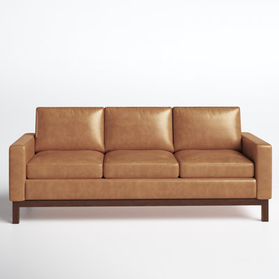 Alison 84" Genuine Leather Square Arm Sofa by Joss and Main