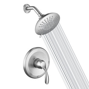 Brushed Nickel Shower Faucet Set, Shower Decoration Set With Valve, Shower Bathtub Set 5 Shower Heads And Handle Set, Wall-Mounted Shower System