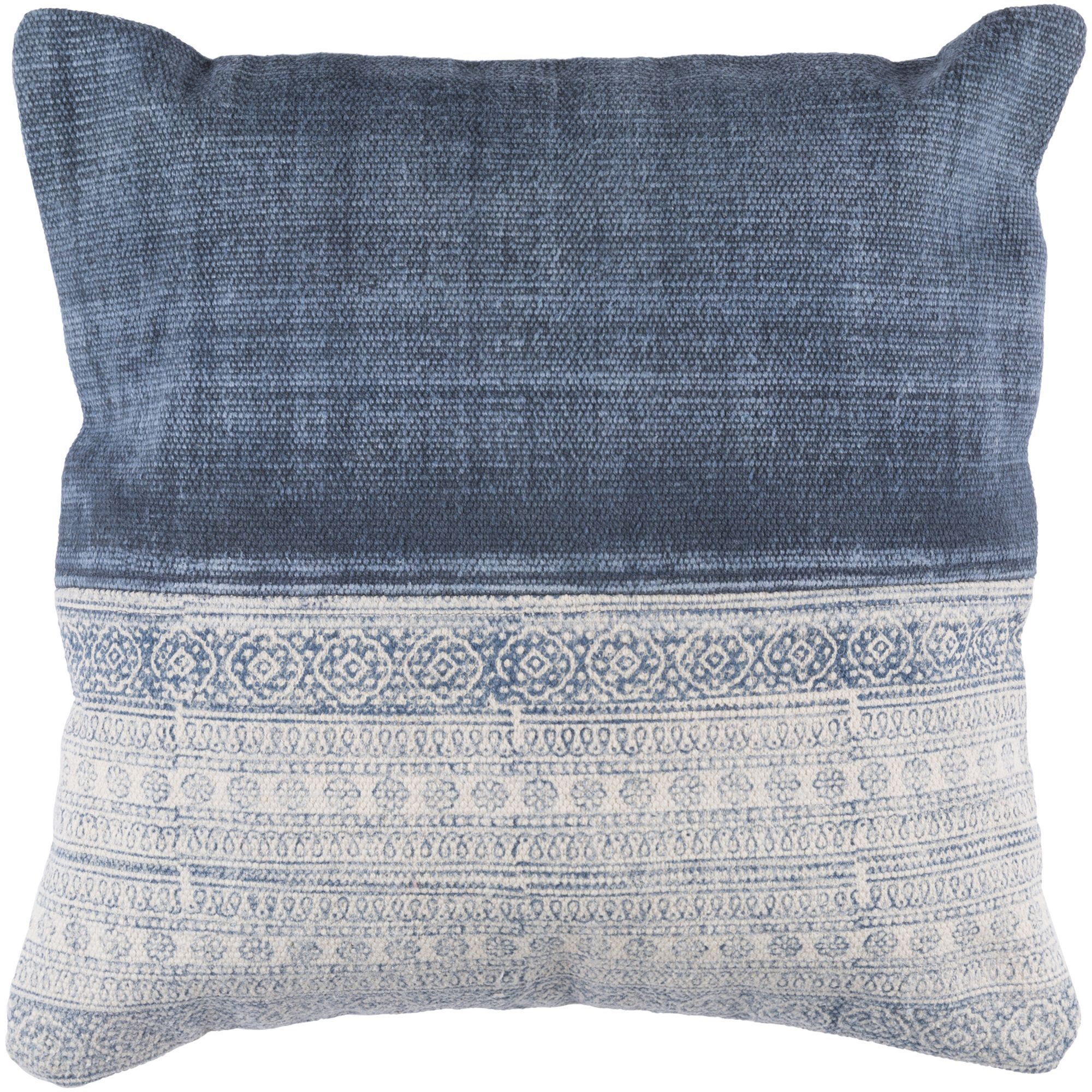 blue textured throw pillow