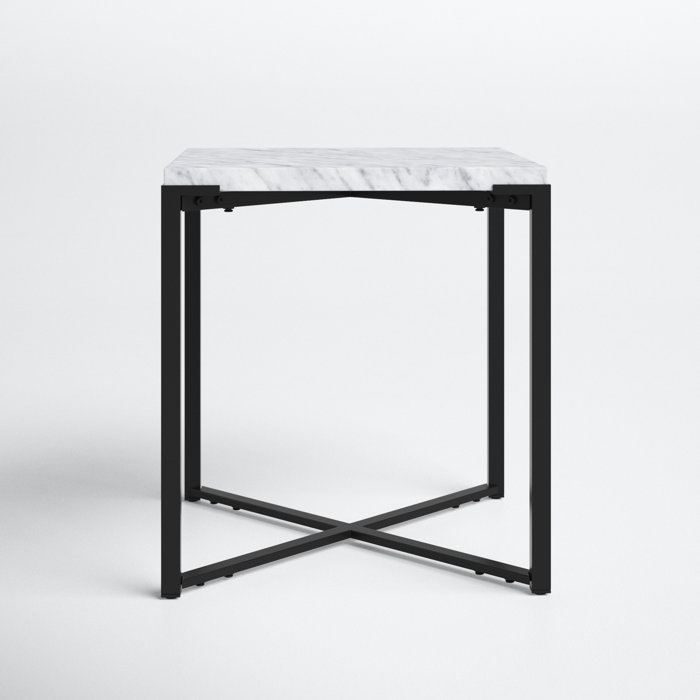 Joss and Main Artie Marble Top Cross Legs End Table