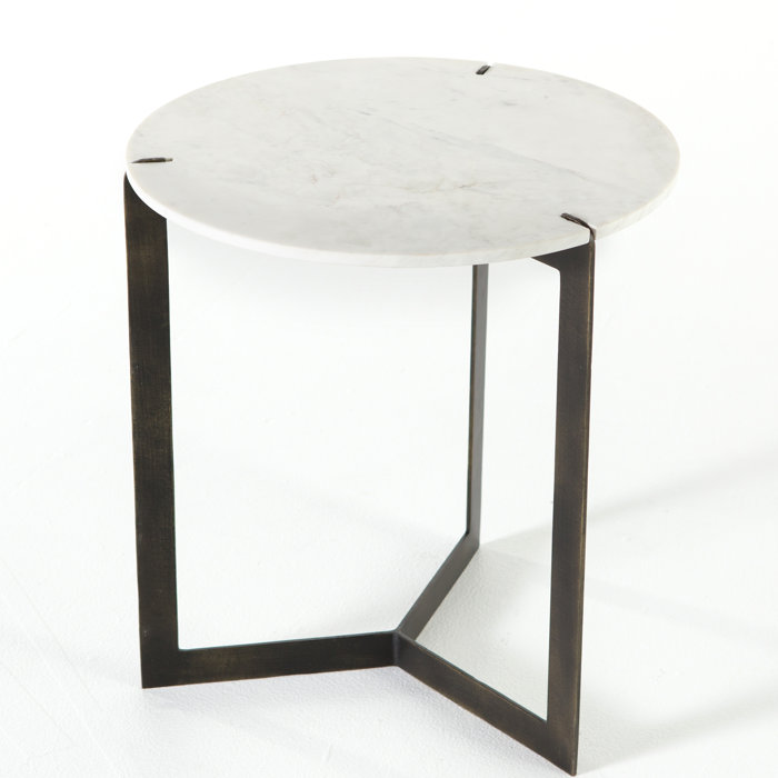 Joss and Main Genuine Marble Cross Legs End Table