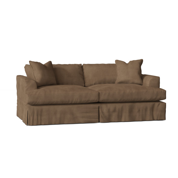 Wayfair Custom Upholstery Lucia 93" Recessed Arm Slipcovered Sofa with Reversible Cushions
