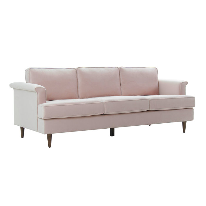 Joss and Main Steffen 87.4" Wide Velvet Rolled Arm Sofa