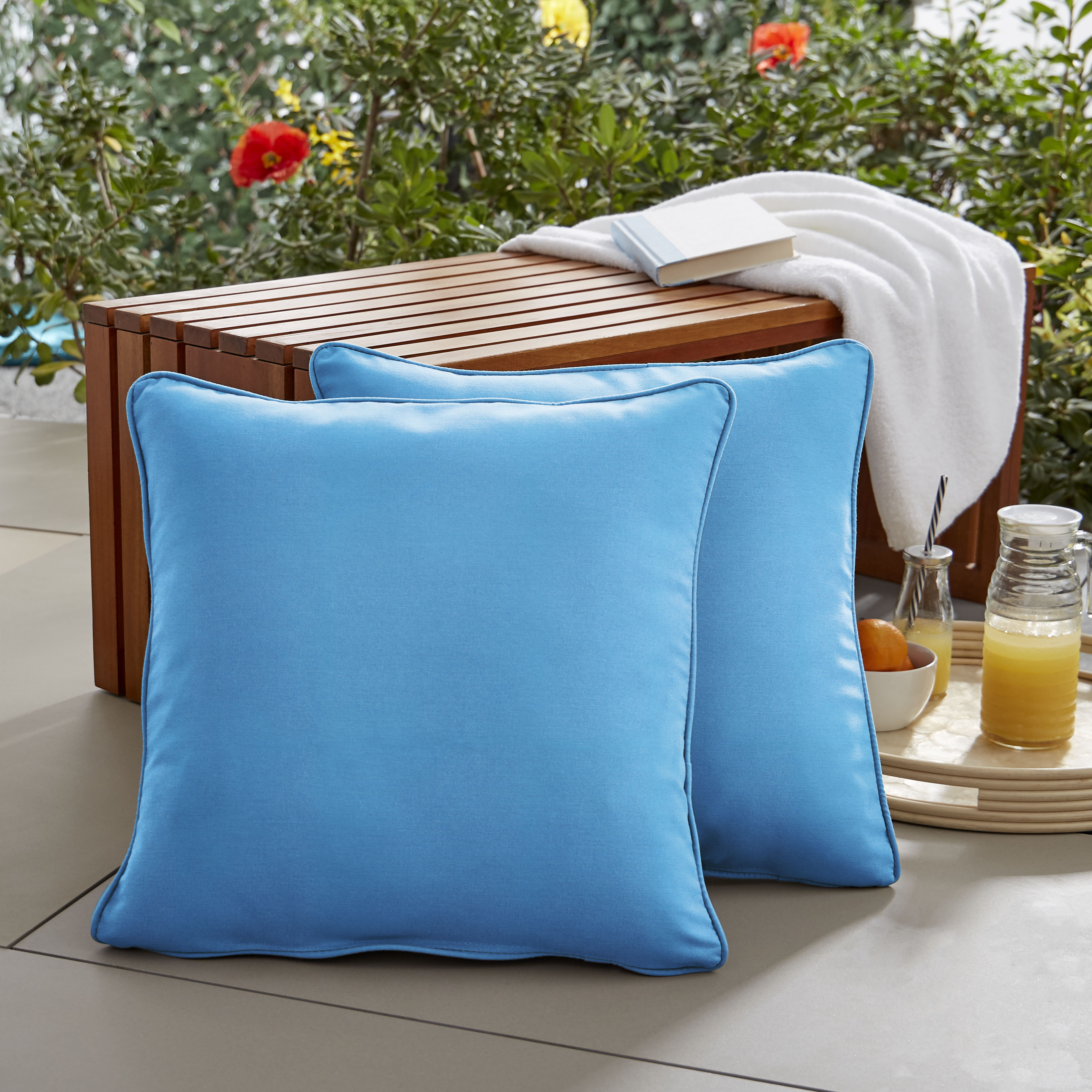 spa blue throw pillows