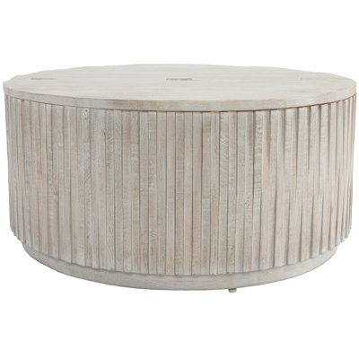 Sylvia Solid Wood Drum Coffee Table with Storage by Joss and Main