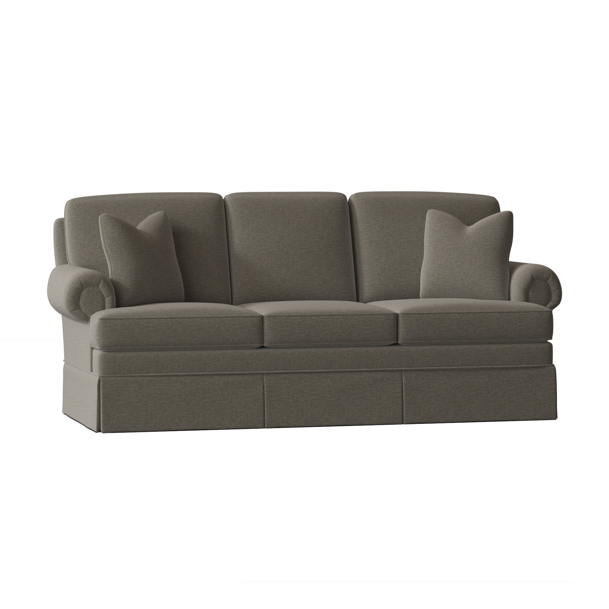 sofa with attached seat cushions