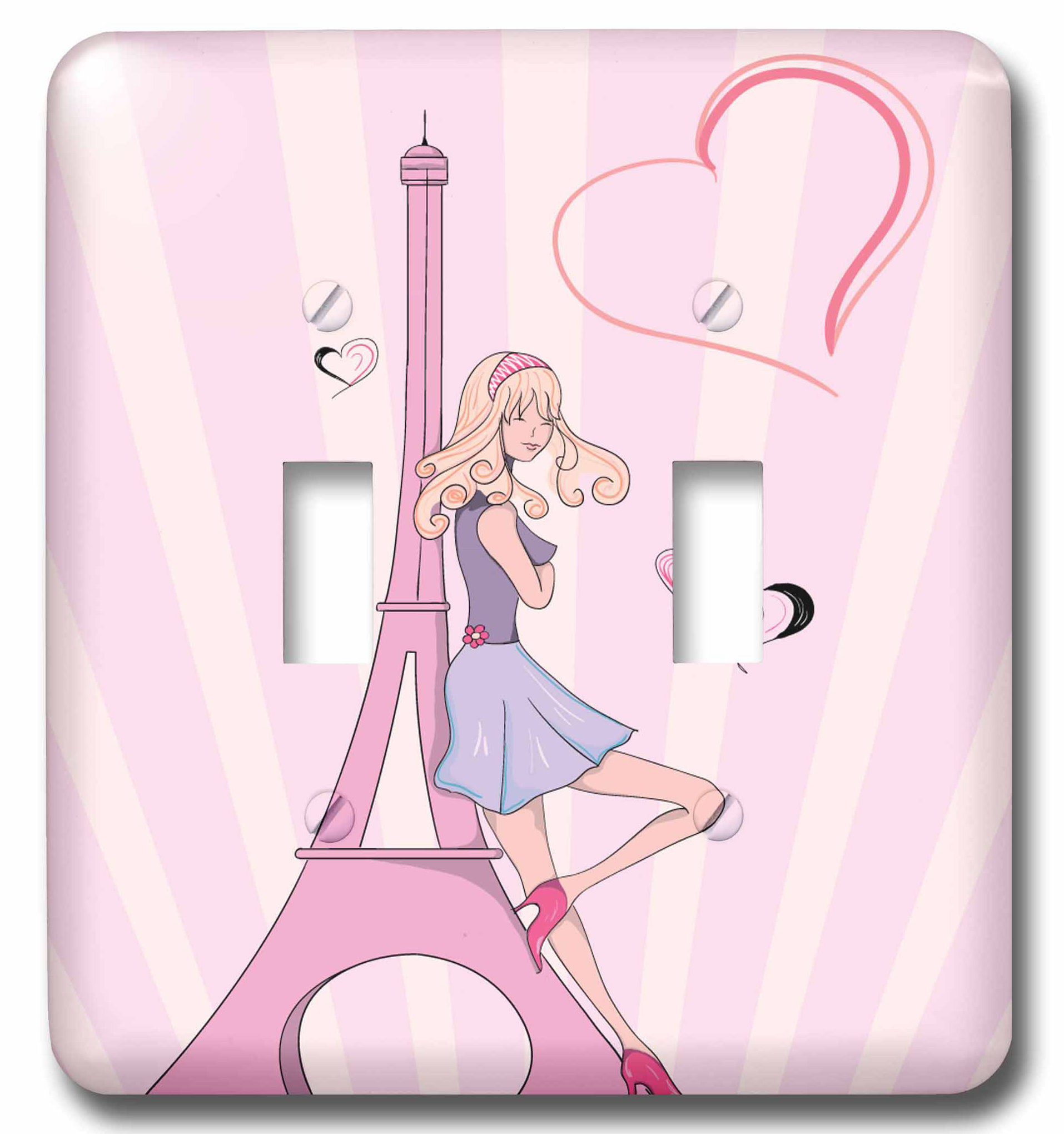 Wall Plate Little Girl In Paris Switch Plate Light Switch Cover Decorative Outlet Cover for Living Room Bedroom Kitchen 