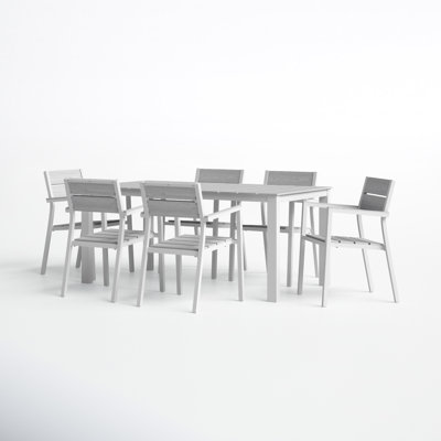 Roberto Rectangular 6 - Person Aluminum Dining Set by Joss and Main