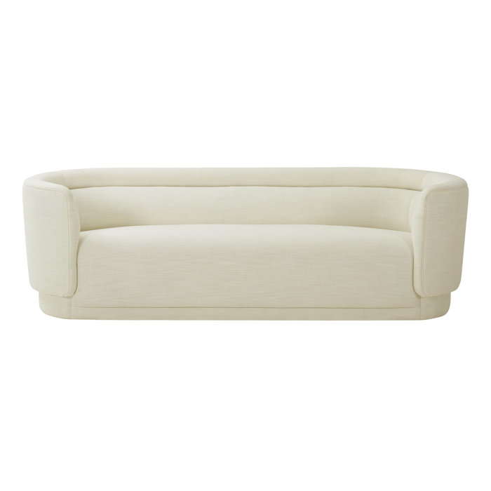 Joss and Main Kamila 92.5" Velvet Linen Tuxedo Arm Sofa