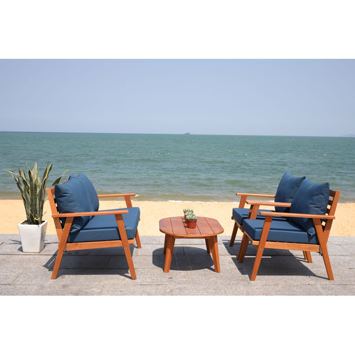 Corrigan Studio Aretta Safavieh 4 Piece Sofa Seating Group with Cushions