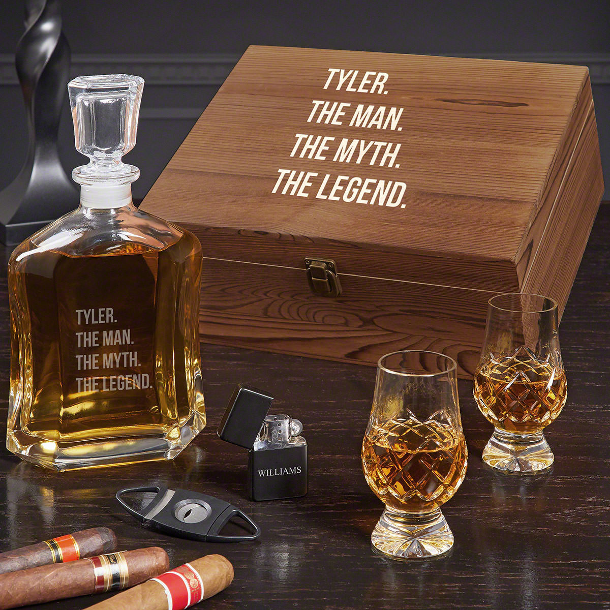 Charlton Home Lochmoor Man Myth Legend Personalized Argos Crystal 6 Piece Whiskey Decanter Set Wayfair