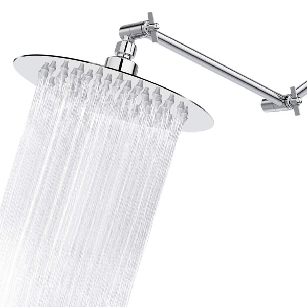 Pressure Boosting Design With11 Inch Adjustable Shower Arm Universal Connection Nearmoon Solid Brass Shower Extension Arm Adjust Angle to NearMoon High Flow Stainless Steel 8 Inch Square ShowerHead 