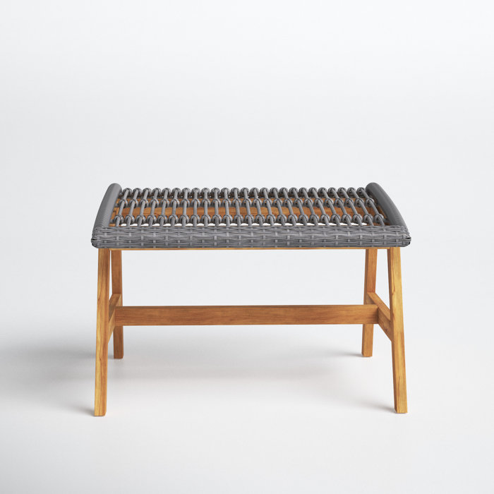 Joss and Main Chrissy Outdoor Teak Ottoman