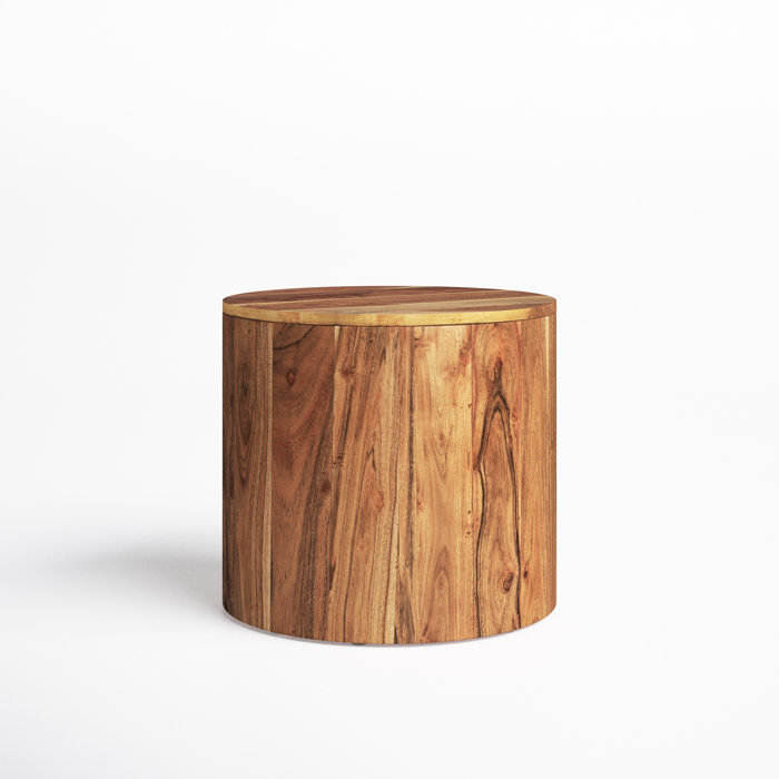 Joss and Main Hodges Solid Wood Drum End Table
