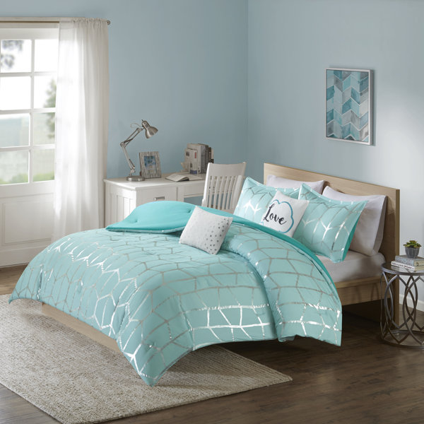 aqua blue queen comforter set