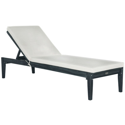 Arwen 23.6" Long Reclining Acacia Single Chaise with Cushion by Latitude Run