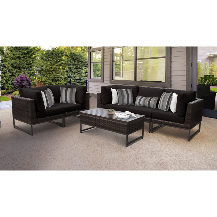 Joss and Main Nauvoo 6 Piece Rattan Sectional Seating Group
