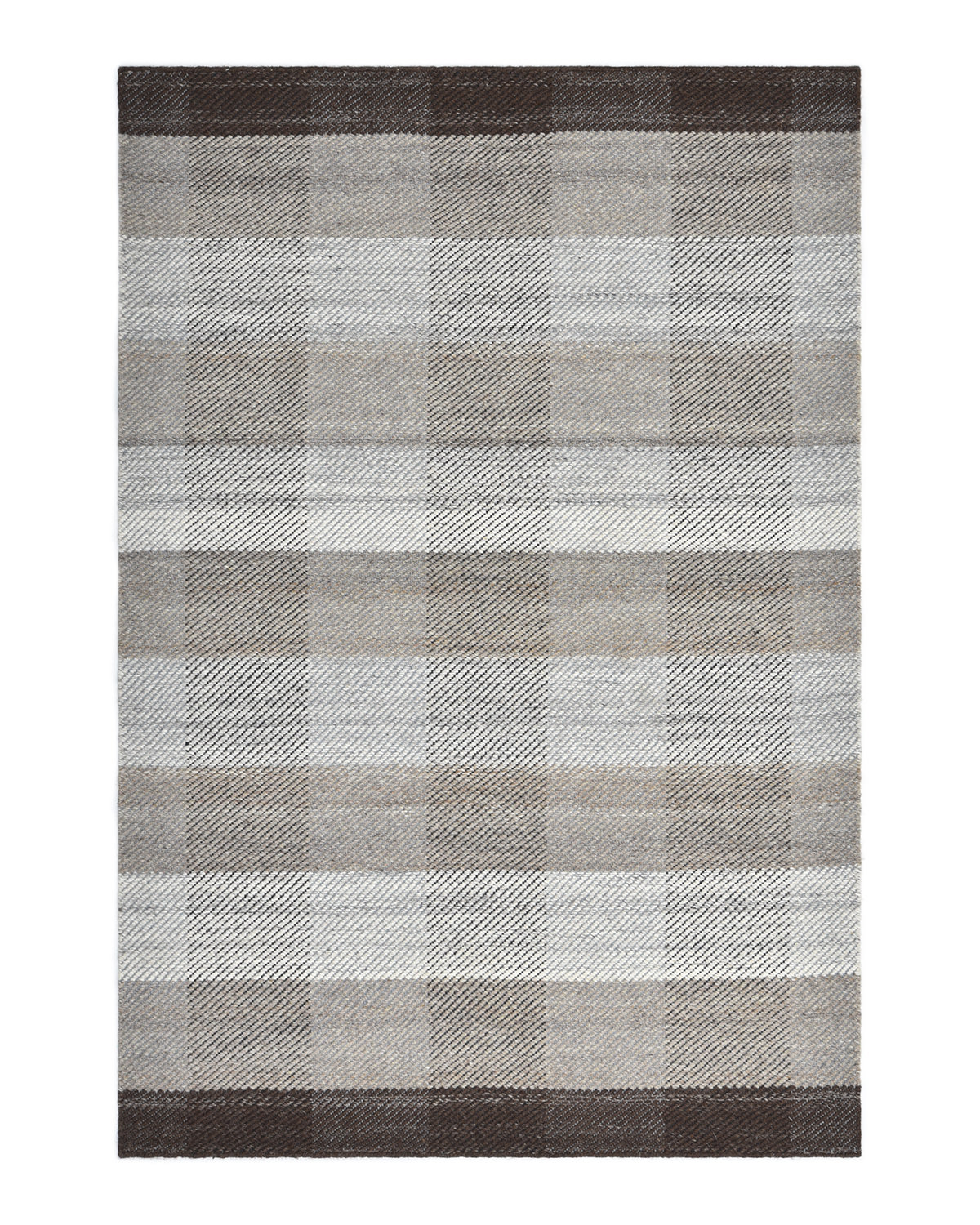 Solo Rugs Carrie Contemporary Hand Woven Handmade Brown Checkered Inddor Kitchen Bedroom Living Room Area Rug Carpet 5 x 8 