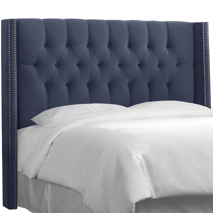 Joss and Main Heidi Traditional Diamond Tufted Upholstered Wingback Headboard